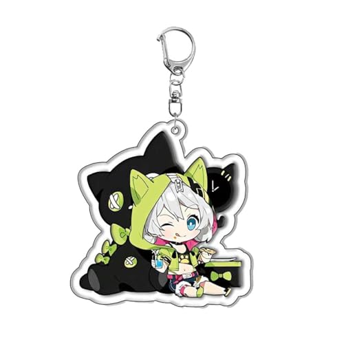 Hon Kai Impact Figure Schlüsselanhänger Anime Figur Cosplay Accessories Keychain Hon Kai Impact 3 Acryl Chain (White-1) von JUSONGKWCP