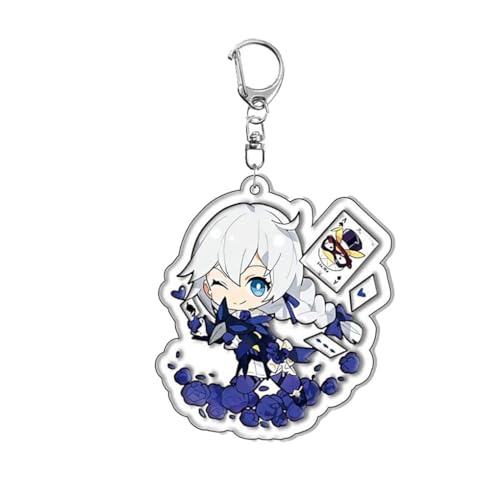 Hon Kai Impact Figure Schlüsselanhänger Anime Figur Cosplay Accessories Keychain Hon Kai Impact 3 Acryl Chain (White-3) von JUSONGKWCP