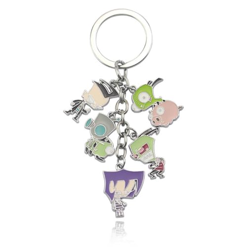 InvaderZIMS Schlüsselanhänger Cartoon Figur InvaderZIMS Auto Accessories InvaderZims Fünf Aliens Metal Anhänger Kette InvaderZIMS Schlüsselanhänger Cartoon Figur InvaderZIMS Auto Accessories InvaderZims Fünf Aliens Metal Anhänger Kette von JUSONGKWCP