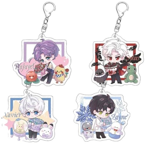 4 Love&Deepspace Schlüsselanhänger Niedliche Figur Qingche Sylus Schlüsselbund Acryl Anhänger Keychain Set 4 Love&Deepspace Schlüsselanhänger Niedliche Figur Qingche Sylus Schlüsselbund Acryl Anhänger Keychain Set von JUSONGKWCP