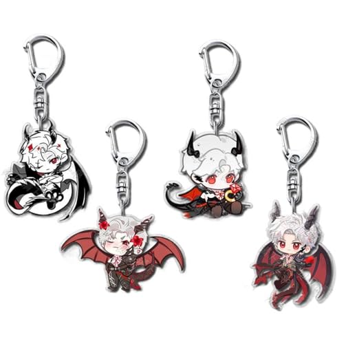 4 Love&Deepspace Sylus Schlüsselanhänger Anime Figur Sylus Cosplay Zubehör Schlüsselbund Acryl Anhänger Keychain Set 4 Love&Deepspace Sylus Schlüsselanhänger Anime Figur Sylus Cosplay Zubehör Schlüsselbund Acryl Anhänger Keychain Set von JUSONGKWCP