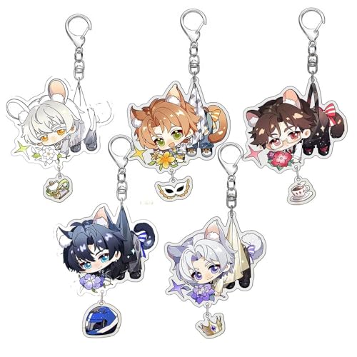 5 Love&Deepspace Schlüsselanhänger Anime Figur Cosplay Zubehör Schlüsselbund Acryl Anhänger Keychain Set 5 Love&Deepspace Schlüsselanhänger Anime Figur Cosplay Zubehör Schlüsselbund Acryl Anhänger Keychain Set von JUSONGKWCP