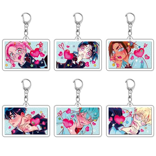 JUSONGKWCP 6 Alien Stages Anhänger Anime Figur Cosplay Accessories Alien Stages Bunte Love Theme Acryl Keychain Collections von JUSONGKWCP