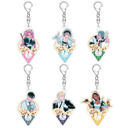 Alien Stages Schlüsselanhänger Game Figur Cosplay Accessories Alien Stages Acryl Anhänger Keychain Collections Pack of 6 von JUSONGKWCP