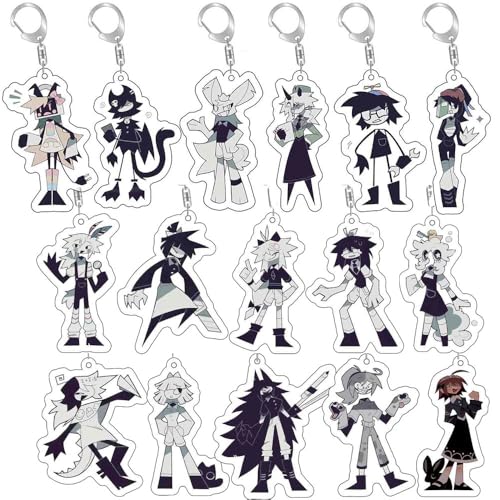 Fundamental Paper Educations Schlüsselanhänger 16 Pcs Anime Figur Cosplay Accessories Fundamental Paper Educations Acryl Anhänger Set von JUSONGKWCP
