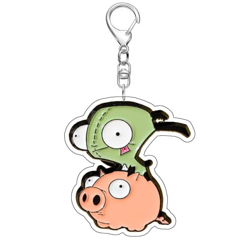 InvaderZIMS Schlüsselanhänger Gir Figur Cosplay Accessories InvaderZIMS Acryl Anhänger Keychain Collections (1) von JUSONGKWCP