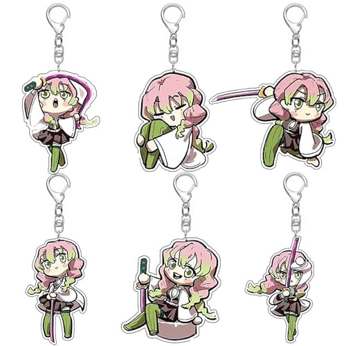 KanrojiMitsuri Schlüsselanhänger Anime Figur Mitsuri Cosplay Accessories Ghost Killing Acryl Anhänger Keychain Collections Pack of 6 von JUSONGKWCP