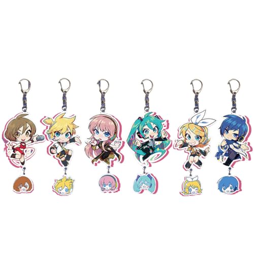 Project Sekais Figures Anhänger HatsuneMiku Rin＆Len Cosplay Zubehör Acryl Keychain Kette Pack of 6 von JUSONGKWCP