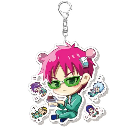 Saikik Schlüsselanhänger Anime Figur Saikik Cosplay Zubehör Schlüsselbund Saikik Acryl Anhänger Keychain (Mehrfarbig-1) von JUSONGKWCP