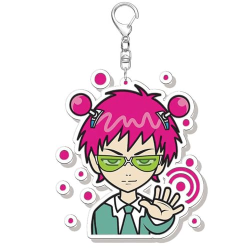 Saikik Schlüsselanhänger Anime Figur Saikik Cosplay Zubehör Schlüsselbund Saikik Acryl Anhänger Keychain (Mehrfarbig-4) von JUSONGKWCP