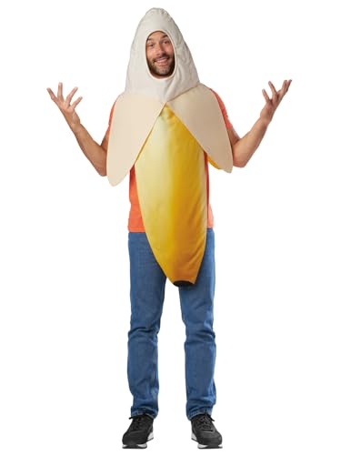 JUST FOR PARTY Geschältes Bananen-Kostüm für Unisex-Erwachsene, lustiges Essen Cosplay Verkleidung Outfits für Halloween Dress-Up Party, Einheitsgröße von JUST FOR PARTY