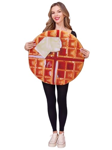 JUST FOR PARTY Waffel-Kostüm für Erwachsene, lustiges Essen, Cosplay, Kostüme, Einheitsgröße von JUST FOR PARTY