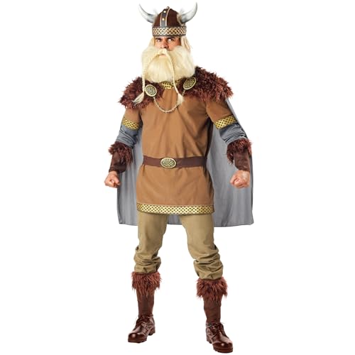 JUST FOR PARTY Wikinger Krieger Kostüm Herren, Erwachsene Mittelalter Barbarian Gangster Kostüme für Halloween Cosplay von JUST FOR PARTY