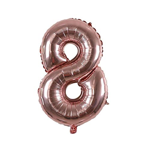 Justfox - Zahl Luftballon XL 75CM Nummer Folienballon Rose 8 Justfox - Zahl Luftballon XL 75CM Nummer Folienballon Rose 8 von Justfox