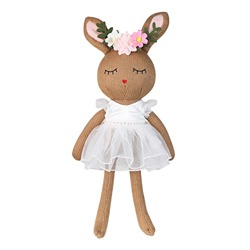 JUSTQUNSEEN Hase Kuscheltier 42cm plüschhase, Baby Geschenk mädchen, Kuscheltier hase für Mädchen, Jungen & Babys, Plüschhase zum Spielen und Knuddeln als Geschenk geeignet (braun) von JUSTQUNSEEN