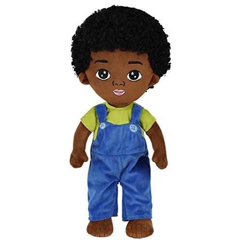 JUSTQUNSEEN Schwarze Puppen Baby Puppe ab 1 Jahr stoffpuppe mädchen ab 1 Jahr,afrikanische Mädchenpuppen Mode 50 cm, Afrikanische Puppe für Kinder mit ausziehbarer Kleidung von JUSTQUNSEEN