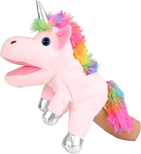 Einhorn Spielzeug Einhorn Handpuppe, Einhorn Kuscheltiere Handpuppen Einhorn Spielzeug für Mädchen, Puppen für Kinder Regenbogen Einhorn für Kinder Puppen für Erwachsene Einhorn Geschenke von JUSTQUNSEEN