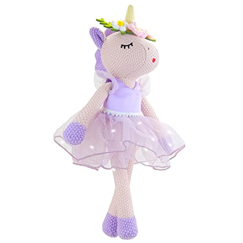 JUSTQUNSEEN Das Einhorn ist gefüllt mit kuschelpuppen und Flauschigen ballettpuppen und einhörnern für mädchen und einhörnern für mädchen und den Geburtstag der Kinder (Lila) von JUSTQUNSEEN