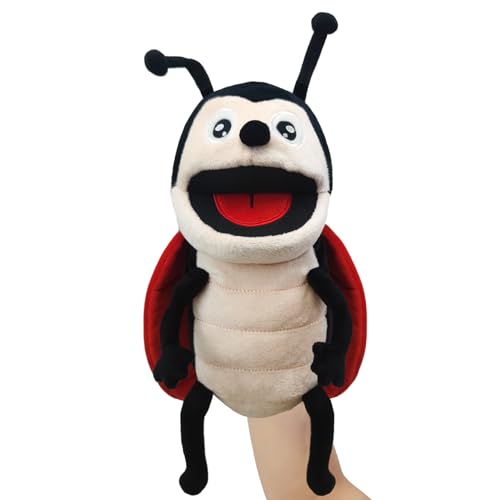 JUSTQUNSEEN Handpuppe, realistische Plüschpuppe, 33 cm, Insekten-Tierpuppen für Kinder, Insekten, Stofftier-Handpuppe mit beweglichem Mund, weich gefüllte Insektenpuppe, Geschichtenspielzeug, Puppen, von JUSTQUNSEEN