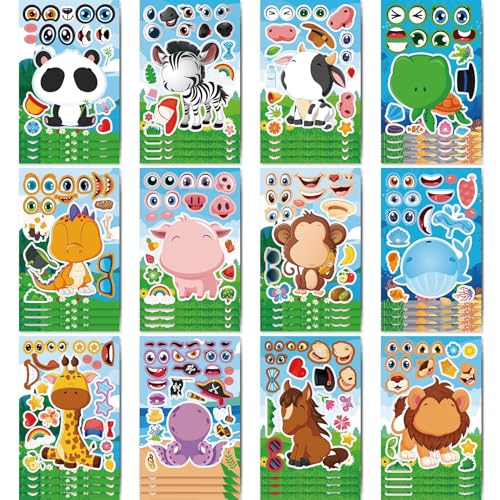 JUUFLA 24-teiliges Cartoon-Aufkleber-Set zum Selbermachen für Kinder (Animal B) von JUUFLA