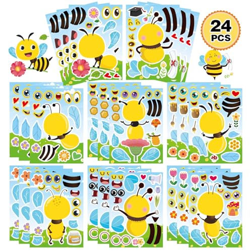 JUUFLA 24-teiliges Cartoon-Aufkleber-Set zum Selbermachen für Kinder (Animal C) von JUUFLA