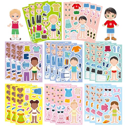 JUUFLA 24-teiliges Cartoon-Aufkleber-Set zum Selbermachen für Kinder (Cartoon A) von JUUFLA