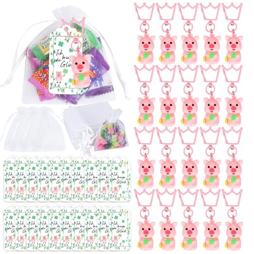 JUYAXIN 20-teiliges Charm-Schlüsselanhänger-Set, Partyzubehör, inklusive 20 Taschen und 20 Hängeetiketten für Hochzeiten, Babypartys von JUYAXIN