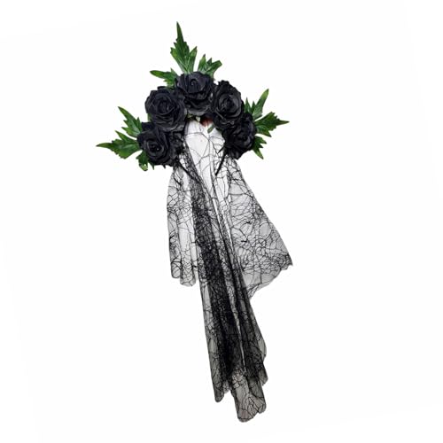 JUYAXIN Auffälliges Harz-Haarband mit Polyester-Netz und floralen Designs, Cosplay-Zubehör für Halloween, Cosplays, Veranstaltungen, Halloween, Party-Kopfschmuck JUYAXIN Auffälliges Harz-Haarband mit Polyester-Netz und floralen Designs, Cosplay-Zubehör für Halloween, Cosplays, Veranstaltungen, Halloween, Party-Kopfschmuck von JUYAXIN