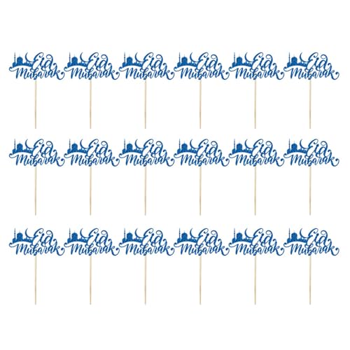 JUYAXIN Eid Mubaraks Kuchenspieße, glitzernde Papier-Cupcake-Topper für Hochzeiten und Geburtstage, Feiertagskuchendekorationen, 18 Stück JUYAXIN Eid Mubaraks Kuchenspieße, glitzernde Papier-Cupcake-Topper für Hochzeiten und Geburtstage, Feiertagskuchendekorationen, 18 Stück von JUYAXIN