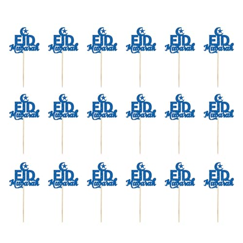 JUYAXIN Eid Mubaraks Kuchenspieße, glitzernde Papier-Cupcake-Topper für Hochzeiten und Geburtstage, Feiertagskuchendekorationen, 18 Stück JUYAXIN Eid Mubaraks Kuchenspieße, glitzernde Papier-Cupcake-Topper für Hochzeiten und Geburtstage, Feiertagskuchendekorationen, 18 Stück von JUYAXIN