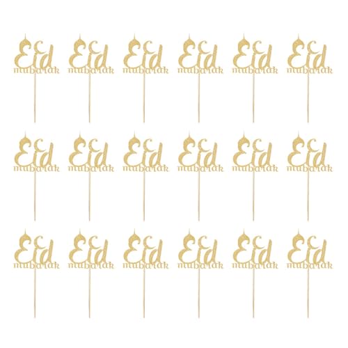JUYAXIN Eid Mubaraks Kuchenspieße, glitzernde Papier-Cupcake-Topper für Hochzeiten und Geburtstage, Feiertagskuchendekorationen, 18 Stück JUYAXIN Eid Mubaraks Kuchenspieße, glitzernde Papier-Cupcake-Topper für Hochzeiten und Geburtstage, Feiertagskuchendekorationen, 18 Stück von JUYAXIN