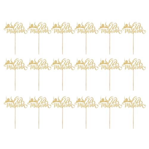 JUYAXIN Eid Mubaraks Kuchenspieße, glitzernde Papier-Cupcake-Topper für Hochzeiten und Geburtstage, Feiertagskuchendekorationen, 18 Stück JUYAXIN Eid Mubaraks Kuchenspieße, glitzernde Papier-Cupcake-Topper für Hochzeiten und Geburtstage, Feiertagskuchendekorationen, 18 Stück von JUYAXIN