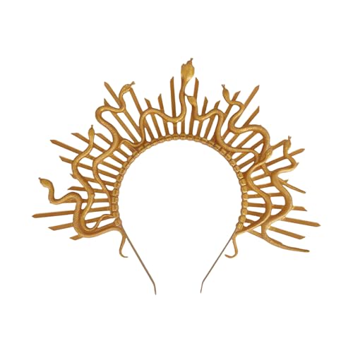 JUYAXIN Elegante goldene Schlange, Medusas Stirnband, tragbare Dekoration für Mythologie-Liebhaber und Kostüm-Enthusiasten, stilvolle Outfits JUYAXIN Elegante goldene Schlange, Medusas Stirnband, tragbare Dekoration für Mythologie-Liebhaber und Kostüm-Enthusiasten, stilvolle Outfits von JUYAXIN