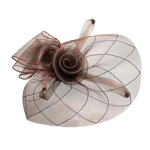 JUYAXIN Eleganter Fascinator im Stil der 1920er-Jahre, mit verstellbaren Stirnbändern und Haarspange für Damen, Hochzeit, Party, Cocktail, Event, Requisiten, Hochzeit, Haarschmuck für die Braut von JUYAXIN