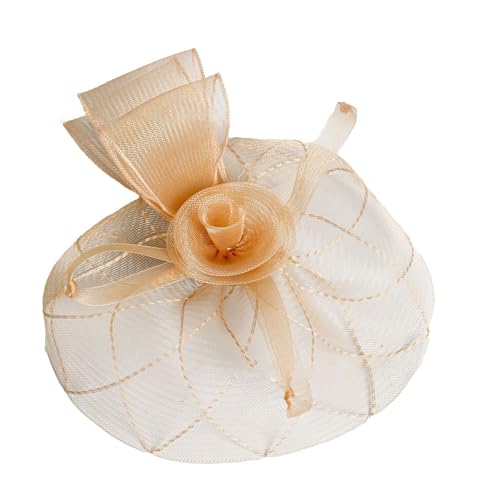 JUYAXIN Eleganter Fascinator im Stil der 1920er-Jahre, mit verstellbaren Stirnbändern und Haarspange für Damen, Hochzeit, Party, Cocktail, Event, Requisiten, Hochzeit, Haarschmuck für die Braut von JUYAXIN