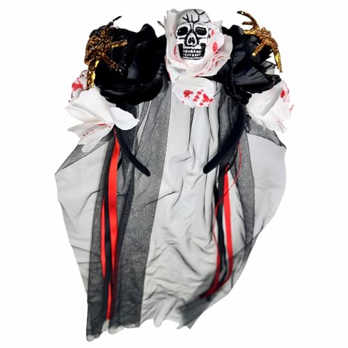 JUYAXIN Halloween-Schleier-Haarband mit Arachniden-Blumenverzierung, Blumen-Haarreif für bequemes tägliches Tragen, rutschfestes Kostüm-Haar-Accessoire JUYAXIN Halloween-Schleier-Haarband mit Arachniden-Blumenverzierung, Blumen-Haarreif für bequemes tägliches Tragen, rutschfestes Kostüm-Haar-Accessoire von JUYAXIN
