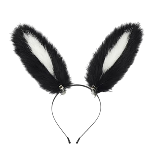 JUYAXIN Hasenohr-Stirnband, Kaninchenschwanz, weicher Tierschwanz, schöne Hasenohr-Kopfbedeckung, Halloween, Cosplay, Kostüm für Karneval JUYAXIN Hasenohr-Stirnband, Kaninchenschwanz, weicher Tierschwanz, schöne Hasenohr-Kopfbedeckung, Halloween, Cosplay, Kostüm für Karneval von JUYAXIN