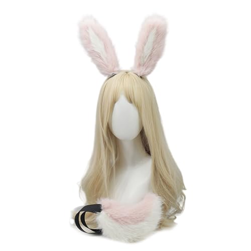 JUYAXIN Hasenohr-Stirnband, Kaninchenschwanz, weicher Tierschwanz, schöne Hasenohr-Kopfbedeckung, Halloween, Cosplay, Kostüm für Karneval JUYAXIN Hasenohr-Stirnband, Kaninchenschwanz, weicher Tierschwanz, schöne Hasenohr-Kopfbedeckung, Halloween, Cosplay, Kostüm für Karneval von JUYAXIN