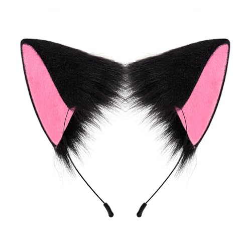 JUYAXIN Katzenkostüm-Set mit Katzenohren, Stirnband und pelzigem Schwanz, Halloween-Tierkostüm für Kinder, Damen, Mädchen, Maskerade, Cosplay JUYAXIN Katzenkostüm-Set mit Katzenohren, Stirnband und pelzigem Schwanz, Halloween-Tierkostüm für Kinder, Damen, Mädchen, Maskerade, Cosplay von JUYAXIN