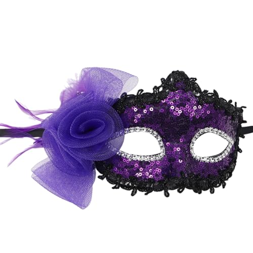 JUYAXIN Pailletten-Maskerade, Halbgesichtsmaskerade, gefiederte Halloween-Brillen für Frauen, Hochzeit, Cosplay, Party JUYAXIN Pailletten-Maskerade, Halbgesichtsmaskerade, gefiederte Halloween-Brillen für Frauen, Hochzeit, Cosplay, Party von JUYAXIN