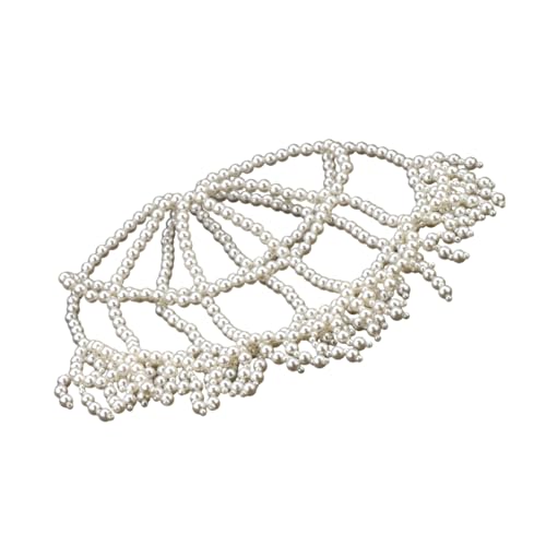 JUYAXIN Vintage inspirierte Häkelmütze Perlen Quasten Dekoration Party Kostüm Zubehör für Hochzeiten und Brautveranstaltungen Damen Perlen verzierter Hut von JUYAXIN
