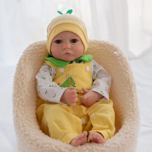 JUYOUYI Lebensechte Reborn Babypuppen 45,7 cm realistische Neugeborenen Puppen Mädchen, gewichtete Vinyl Körperpuppe mit Geschenk Set für Kinder ab 3 Jahren von JUYOUYI
