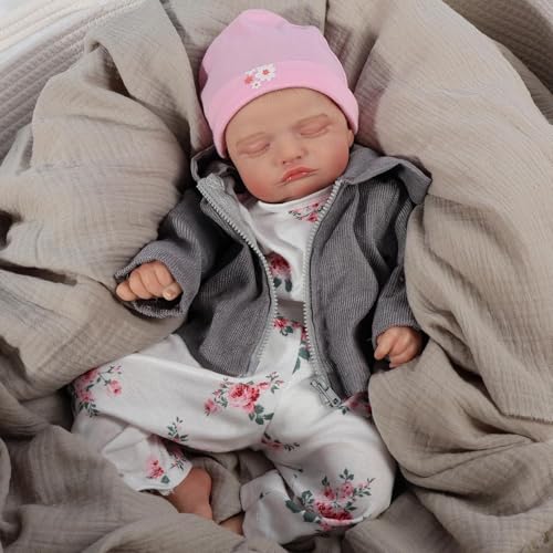 JUYOUYI Lifelike Reborn Baby Puppen, 18 Zoll realistische Baby-Puppe mit vollem Vinyl Körper Real Life Baby Puppe für Kinder ab 3 Jahren von JUYOUYI