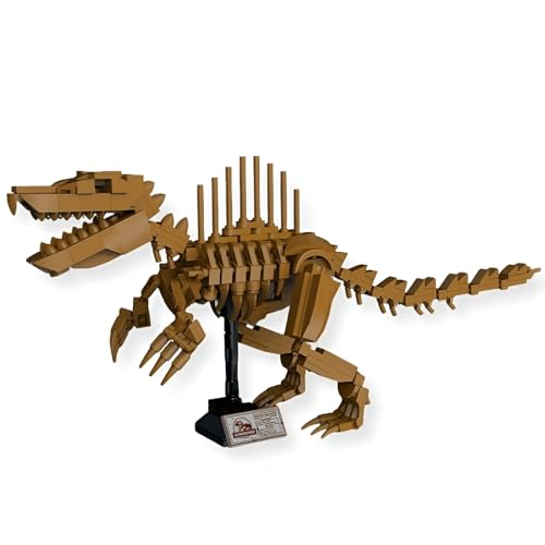 Dinosaurier Skelett Spinosaurus Bausteine Buasatz, 321 Teile Dinosaurier Fossil Schädel Klemmbausteine, Jurassic Tyrannosaurus Tierfossilien Bausatz Modell, Geschenk für Kinder und Erwachsene von JVAVNE