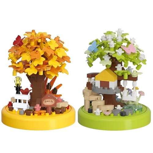 JVAVNE 2 Set Sakura Architektur Bausteine Set, 546 Teile Mini Japanische Sakura Baumhaus Klemmbausteine, Kirschblütenbaum Haus Modell Spielzeug, Geschenke für Erwachsene und Mädchen JVAVNE 2 Set Sakura Architektur Bausteine Set, 546 Teile Mini Japanische Sakura Baumhaus Klemmbausteine, Kirschblütenbaum Haus Modell Spielzeug, Geschenke für Erwachsene und Mädchen von JVAVNE