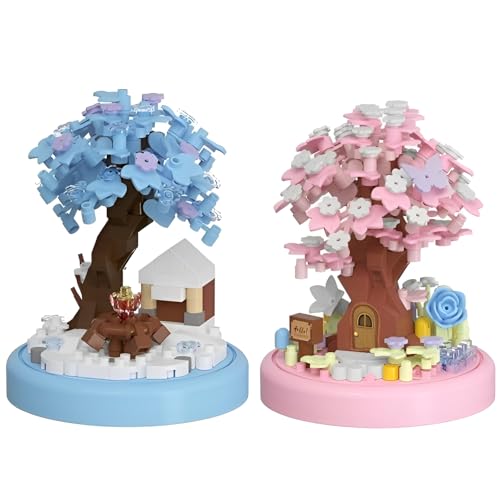 JVAVNE 2 Set Sakura Architektur Bausteine Set, 583 Teile Mini Japanische Sakura Baumhaus Klemmbausteine, Kirschblütenbaum Haus Modell Spielzeug, Geschenke für Erwachsene und Mädchen JVAVNE 2 Set Sakura Architektur Bausteine Set, 583 Teile Mini Japanische Sakura Baumhaus Klemmbausteine, Kirschblütenbaum Haus Modell Spielzeug, Geschenke für Erwachsene und Mädchen von JVAVNE