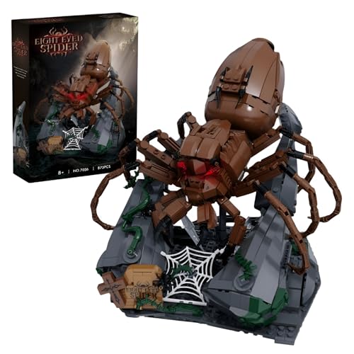 JVAVNE Achtäugige Spinne Bausteine Set, 875 Teile Insekt Spinne Klemmbausteine, Kreative Horror Tier Modell Spielzeug, Geschenke für Erwachsene und Kinder von JVAVNE