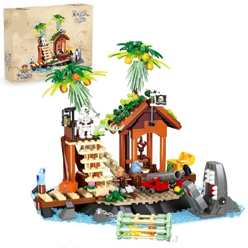 JVAVNE Black Cays Piraten Bausteine, 484 Teile Piratenbasis Klemmbausteine Spielset, Mittelalterliches Piratenhaus Architektur Bausatz Modell, Geschenk für Kinder und Erwachsene JVAVNE Black Cays Piraten Bausteine, 484 Teile Piratenbasis Klemmbausteine Spielset, Mittelalterliches Piratenhaus Architektur Bausatz Modell, Geschenk für Kinder und Erwachsene von JVAVNE