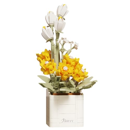 JVAVNE Blumen Bausteine Set, 391 Teile Blumenstrauß Klemmbausteine Modell Spielzeug, Kunstblumen Pflanzen Bausatz Haus Büro Deko, Geschenk für Mädchen Frauen (21222-2) von JVAVNE