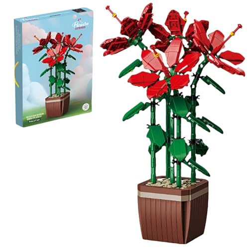 JVAVNE Blumen Bausteine Set, 926 Teile Blumenstrauß Klemmbausteine Modell Spielzeug, Kunstblumen Pflanzen Bausatz Haus Büro Deko, Geschenk für Frauen Mädchen (101-13) von JVAVNE